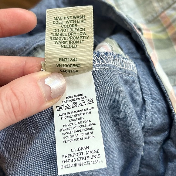 L.L. BEAN Vintage Patchwork Plaid Madras Bermuda Shorts Retro Coastal Preppy 10 - Picture 13 of 13